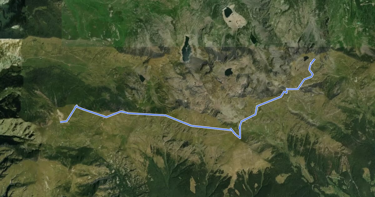 Маршрут Sentiero dei Laghi Alto - Tappa 2 на спутниковом снимке