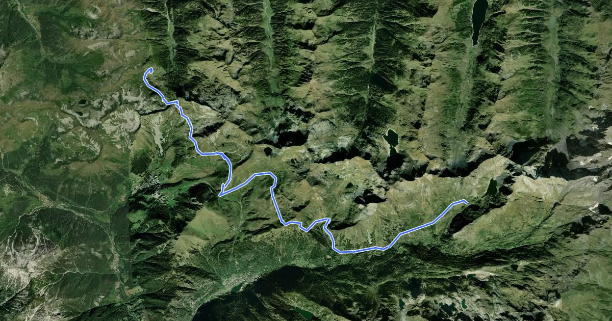 Маршрут Sentiero dei Laghi Alto - Tappa 6 на спутниковом снимке