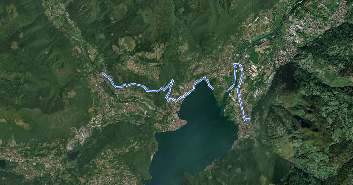 Маршрут Sentiero dei Laghi Basso - Tappa 10 на спутниковом снимке