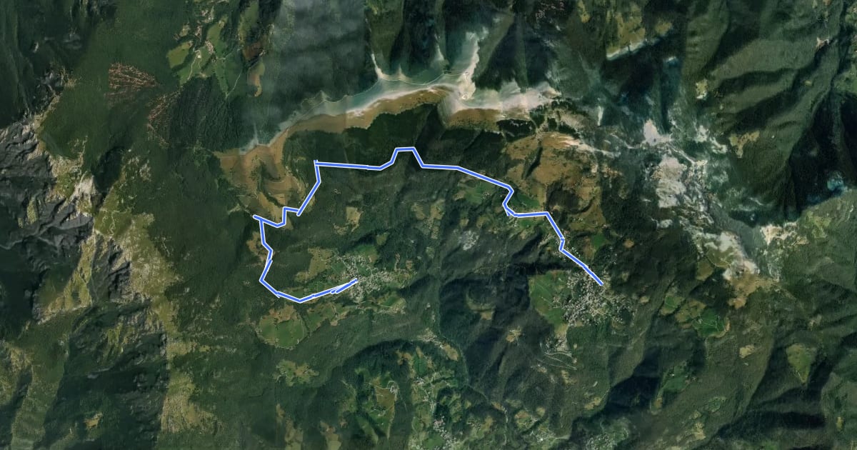 Маршрут Sentiero dei Laghi Basso- Tappa 2 на спутниковом снимке