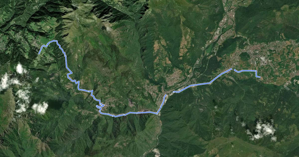 Маршрут Sentiero dei Laghi Basso - Tappa 8 на спутниковом снимке