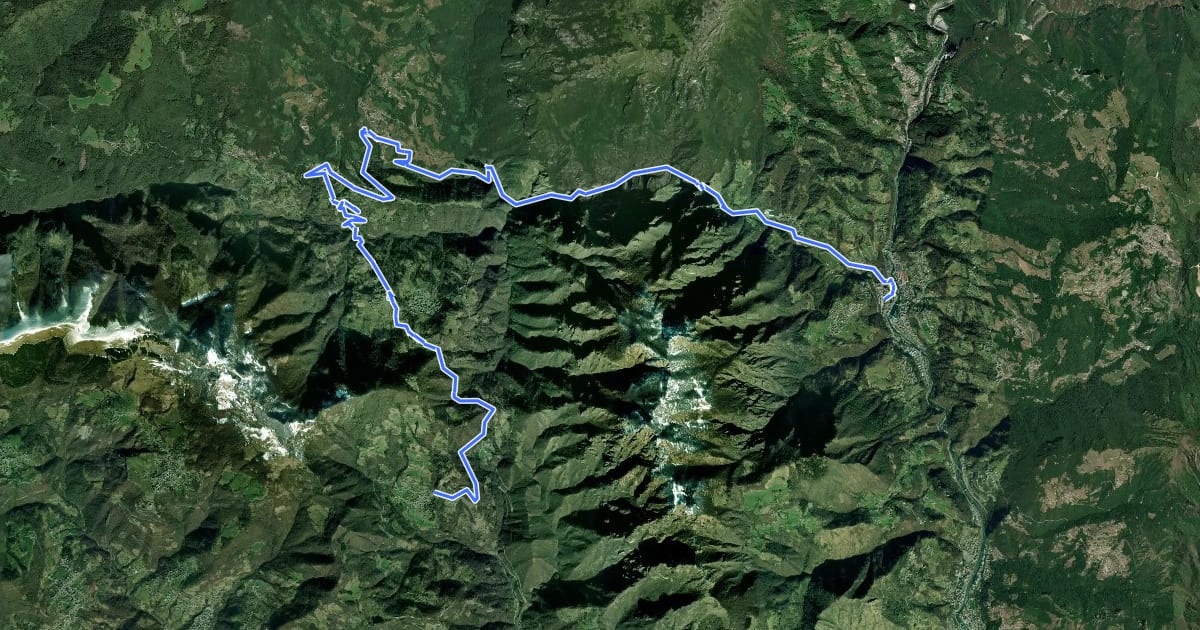 Маршрут Sentiero dei Laghi - Tappa 2 на спутниковом снимке