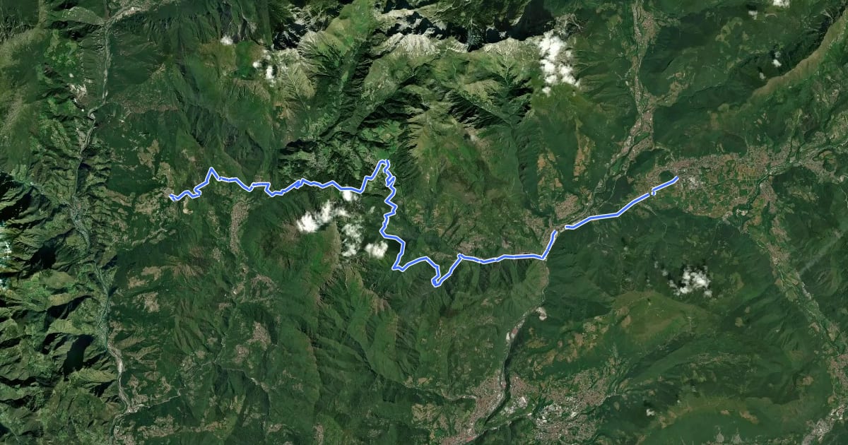Маршрут Sentiero dei Laghi - Tappa 4 на спутниковом снимке