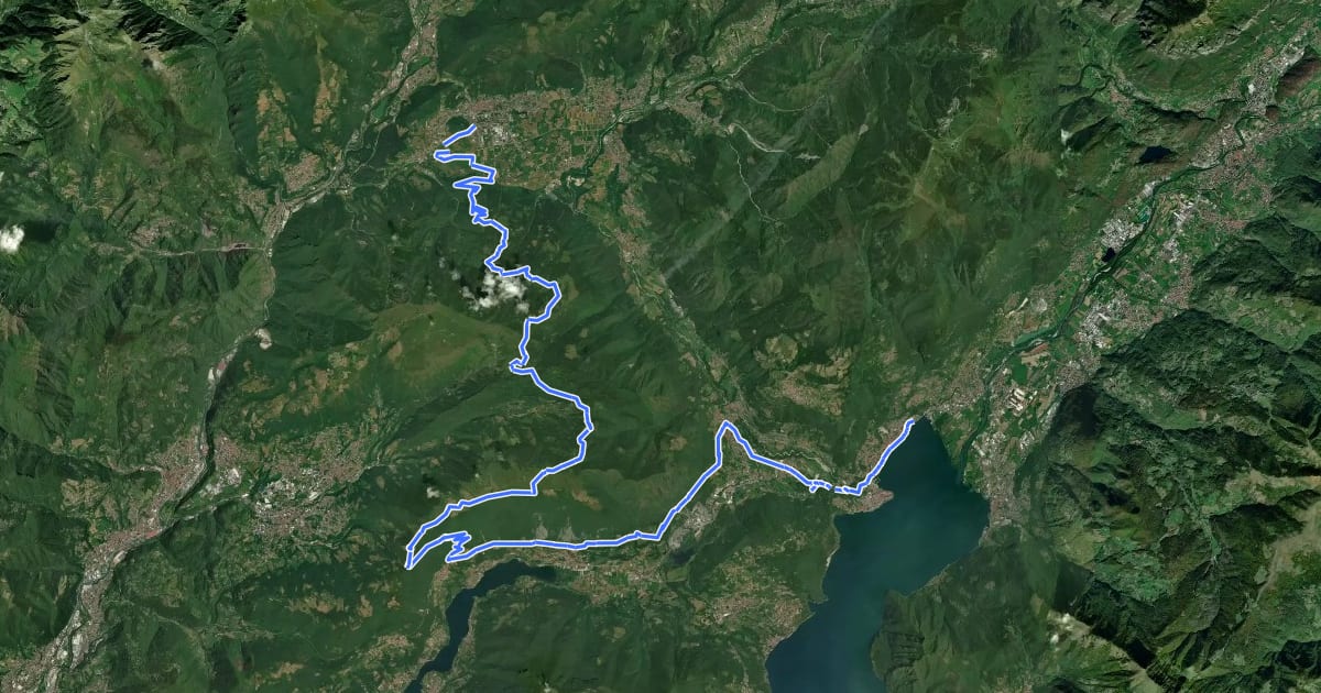 Маршрут Sentiero dei Laghi - Tappa 5 на спутниковом снимке