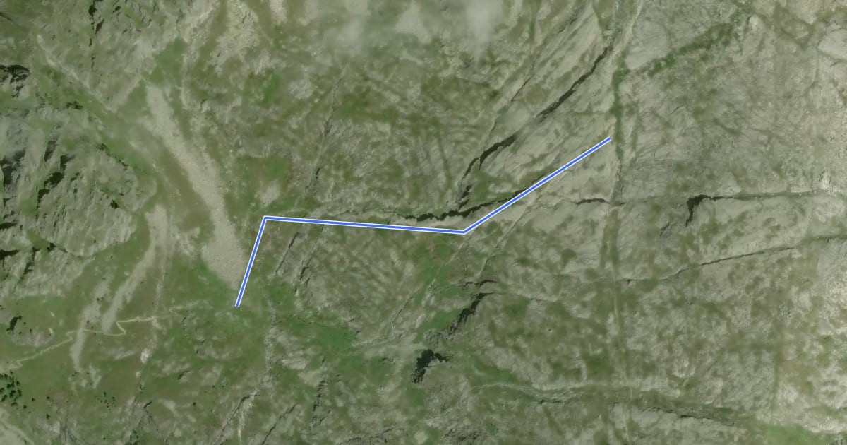 Маршрут Sentiero dei Lastoni на спутниковом снимке