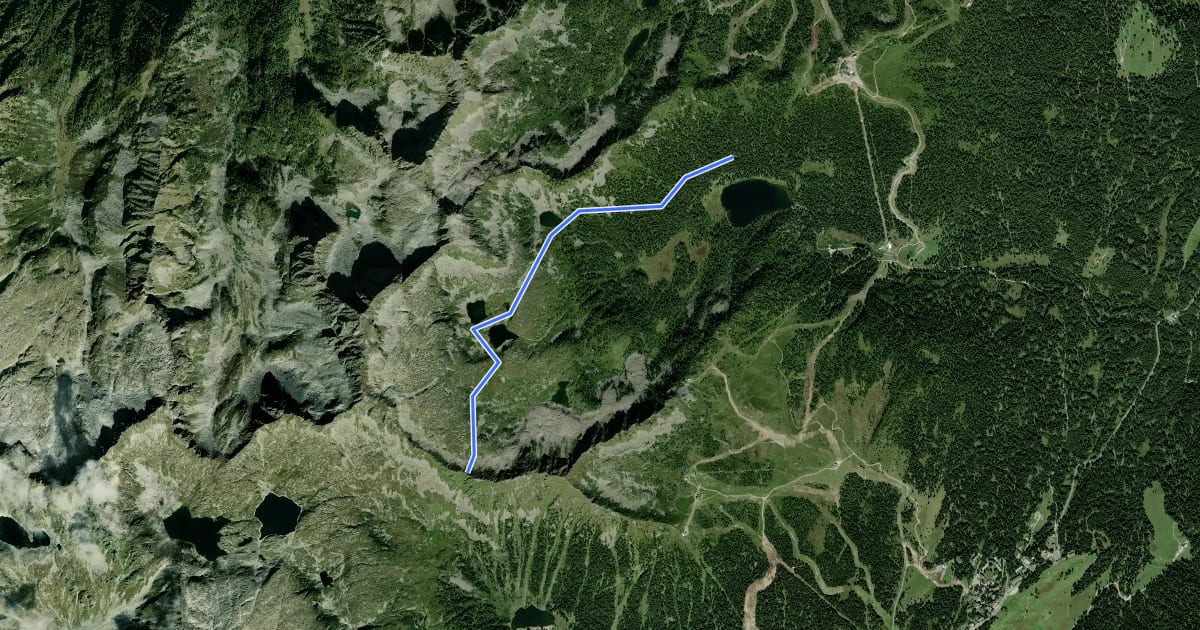 Маршрут Sentiero dei Tre Laghi на спутниковом снимке