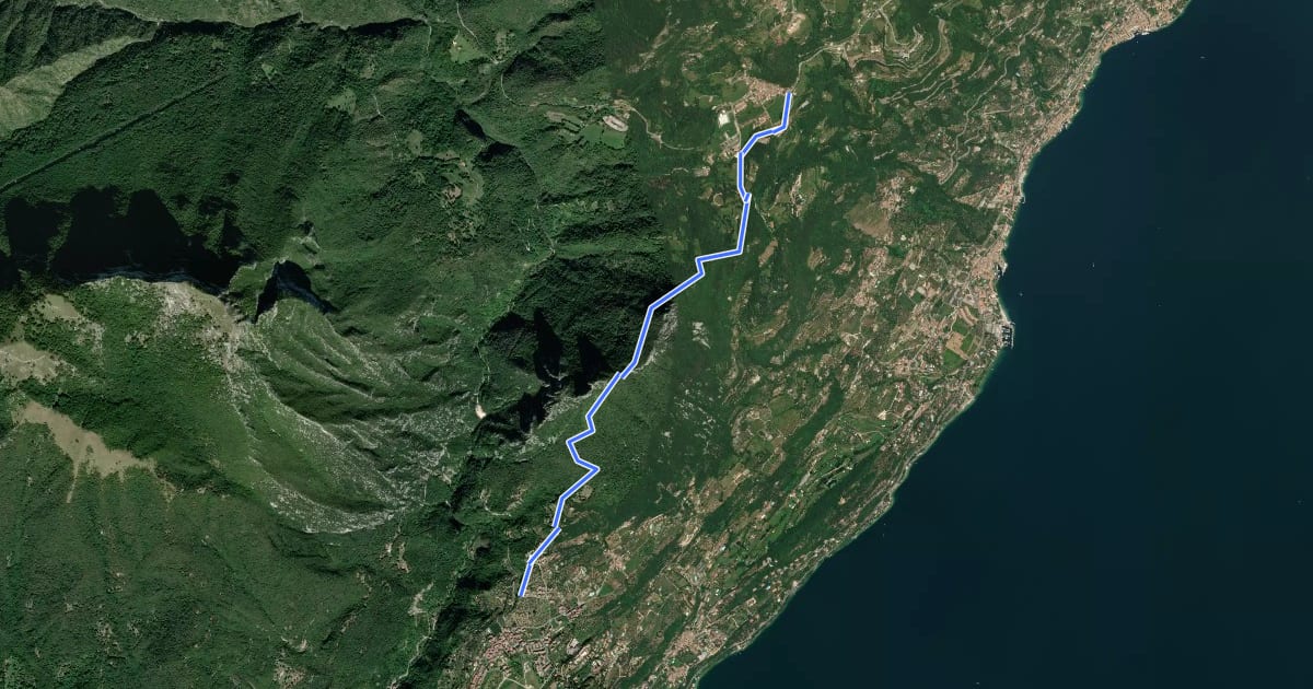 Маршрут Sentiero del Castello di Gaino на спутниковом снимке