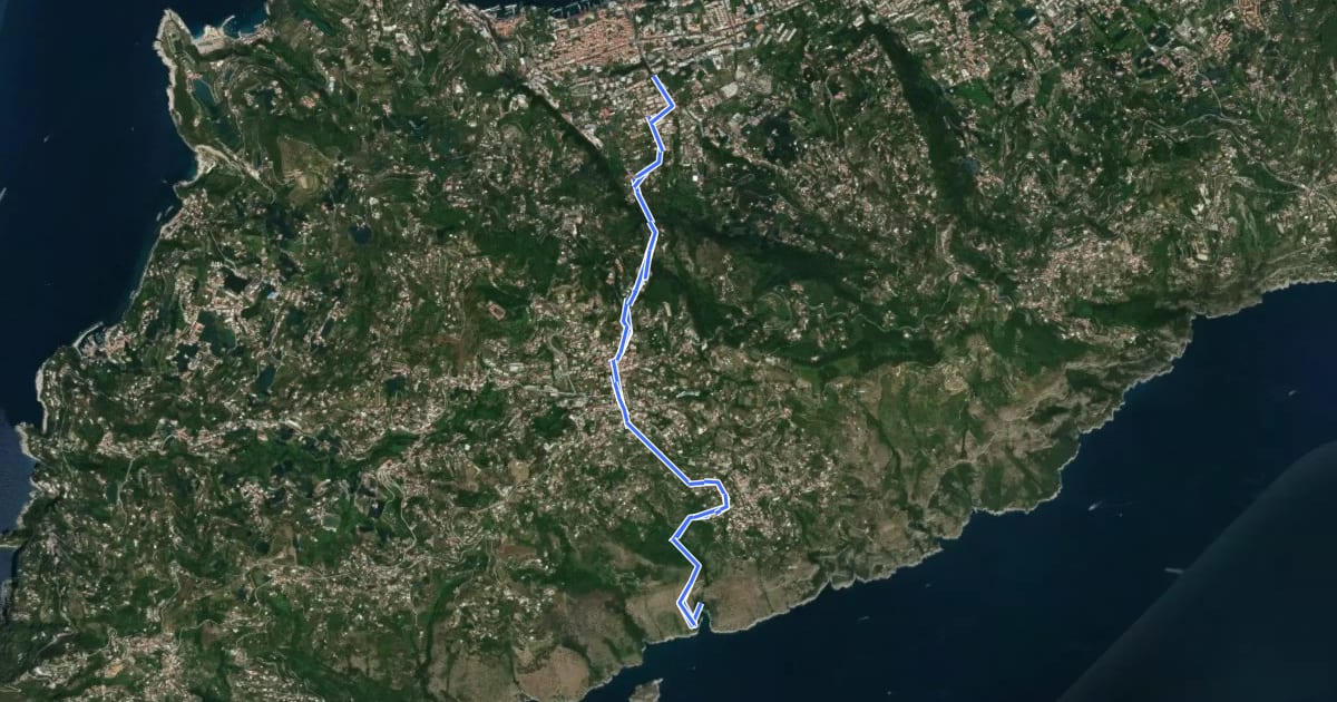Маршрут Sentiero del Fiordo di Crapolla на спутниковом снимке