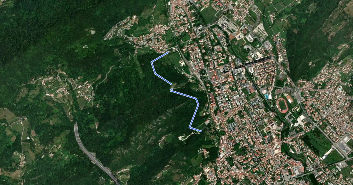 Маршрут Sentiero del Monte Altare на спутниковом снимке