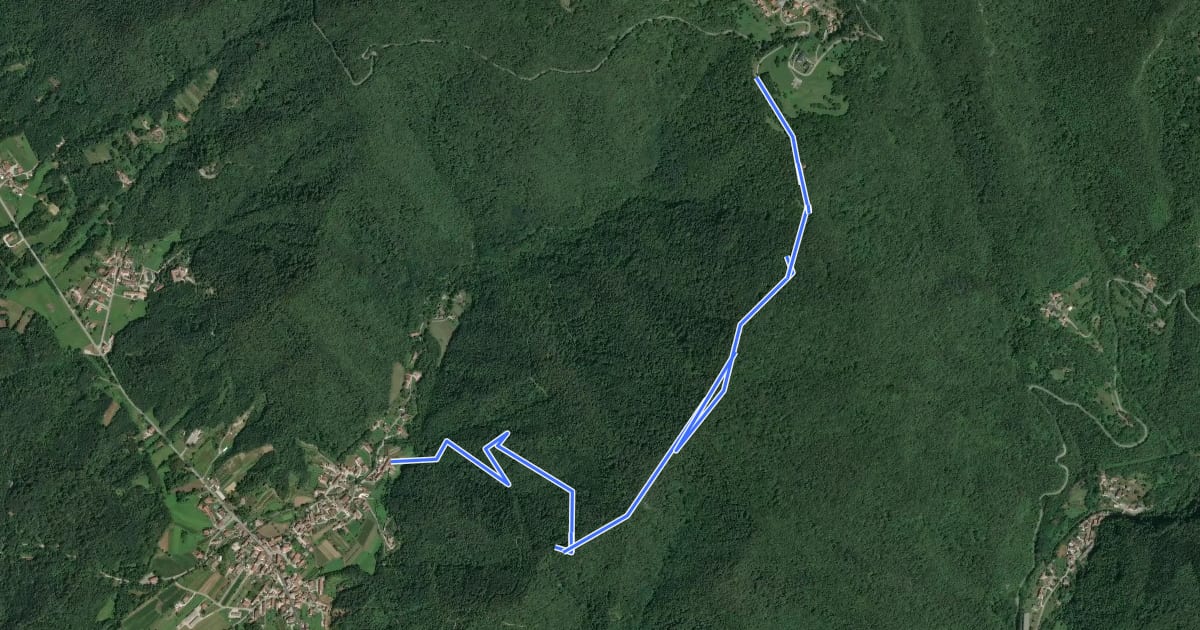 Маршрут Sentiero del Monte di Poiana на спутниковом снимке