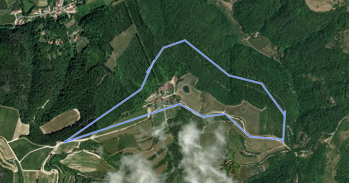 Маршрут Sentiero del Monte Fasolo на спутниковом снимке