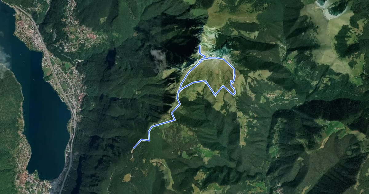 Маршрут Sentiero del Monte Generoso на спутниковом снимке