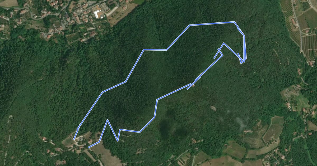 Маршрут Sentiero del Monte Grande на спутниковом снимке