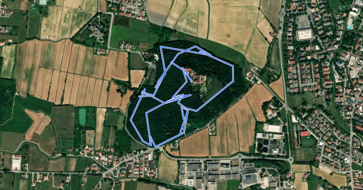Маршрут Sentiero del Monte San Daniele на спутниковом снимке