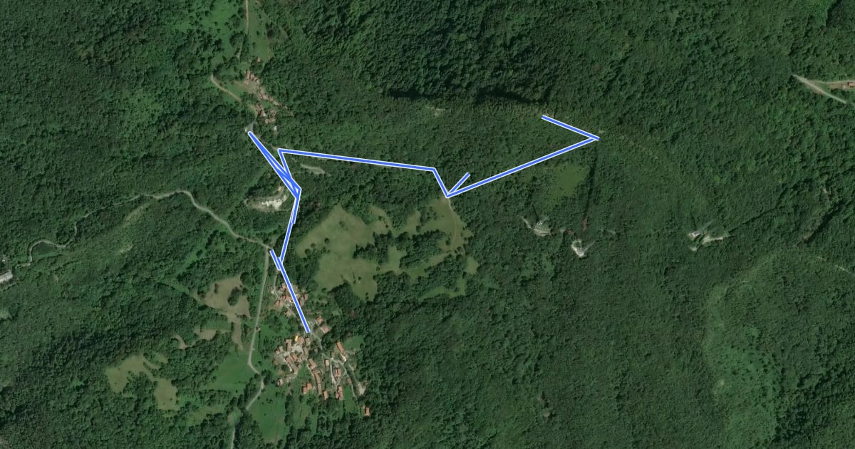 Маршрут Sentiero del Monte San orenzo на спутниковом снимке