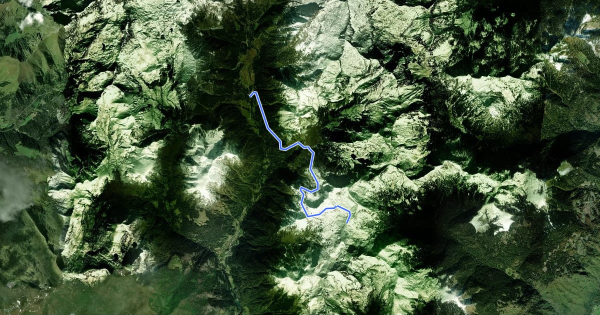 Маршрут Sentiero del Passo delle Cornelle на спутниковом снимке