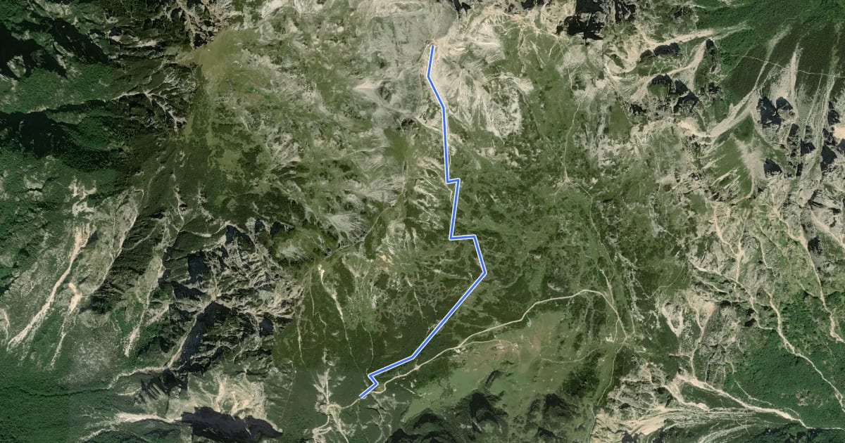 Маршрут Sentiero del Vallon della Teleferica на спутниковом снимке
