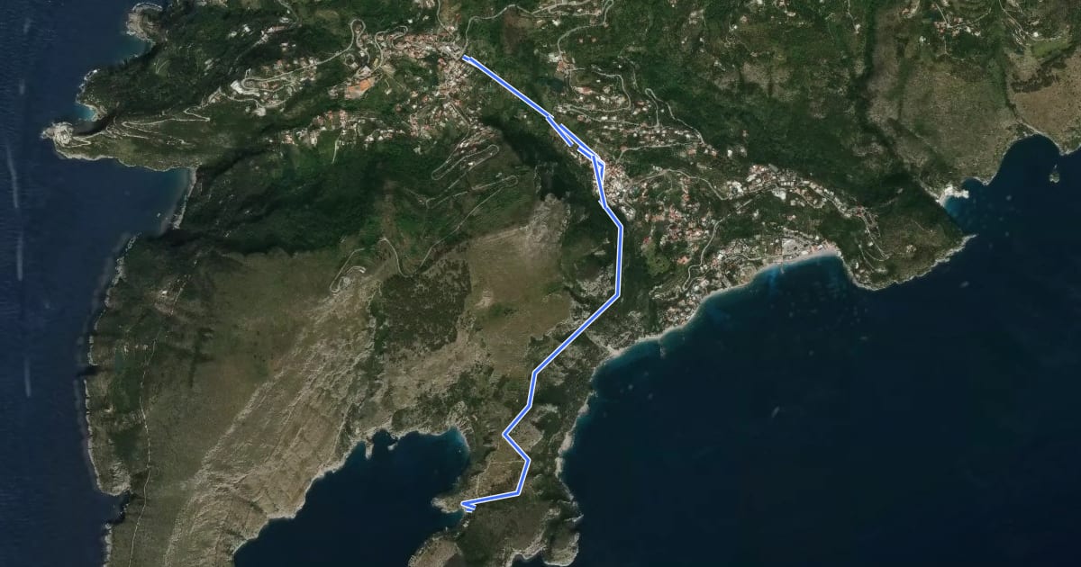 Маршрут Sentiero della baia di Jeranto на спутниковом снимке