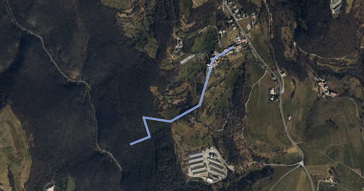 Маршрут Sentiero della Belina на спутниковом снимке