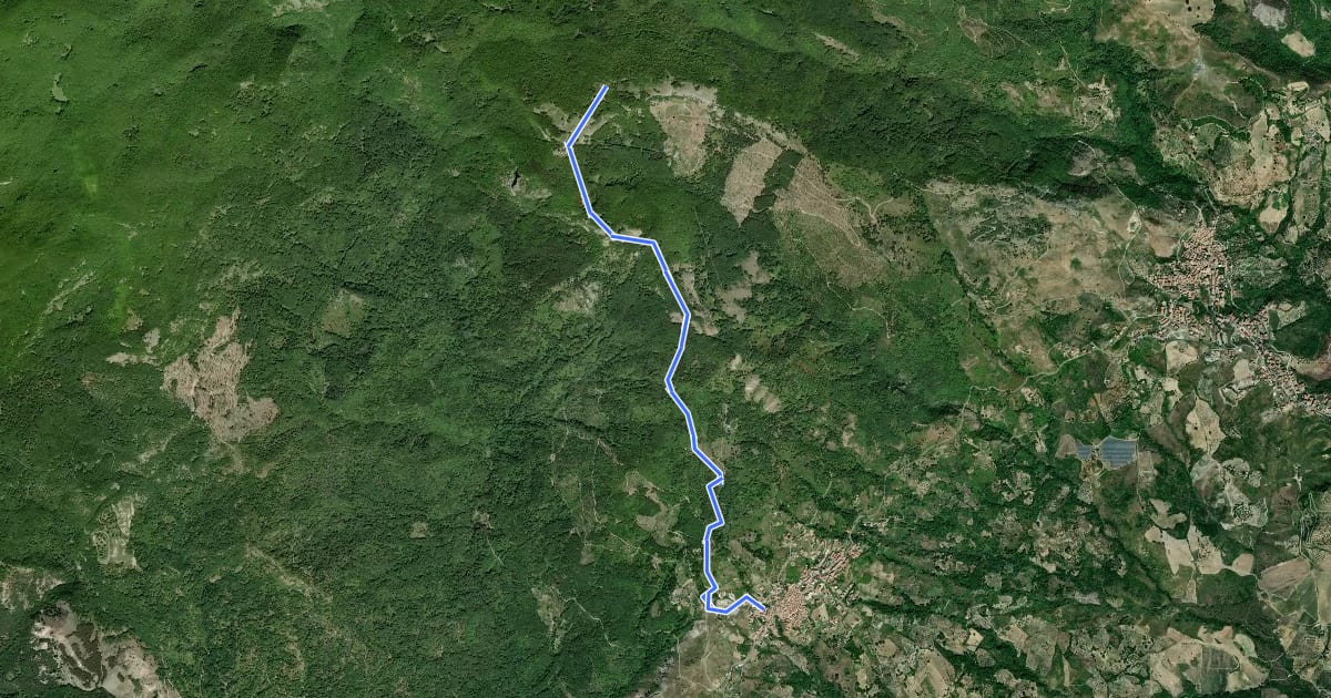 Маршрут Sentiero della Madonna del Monte на спутниковом снимке