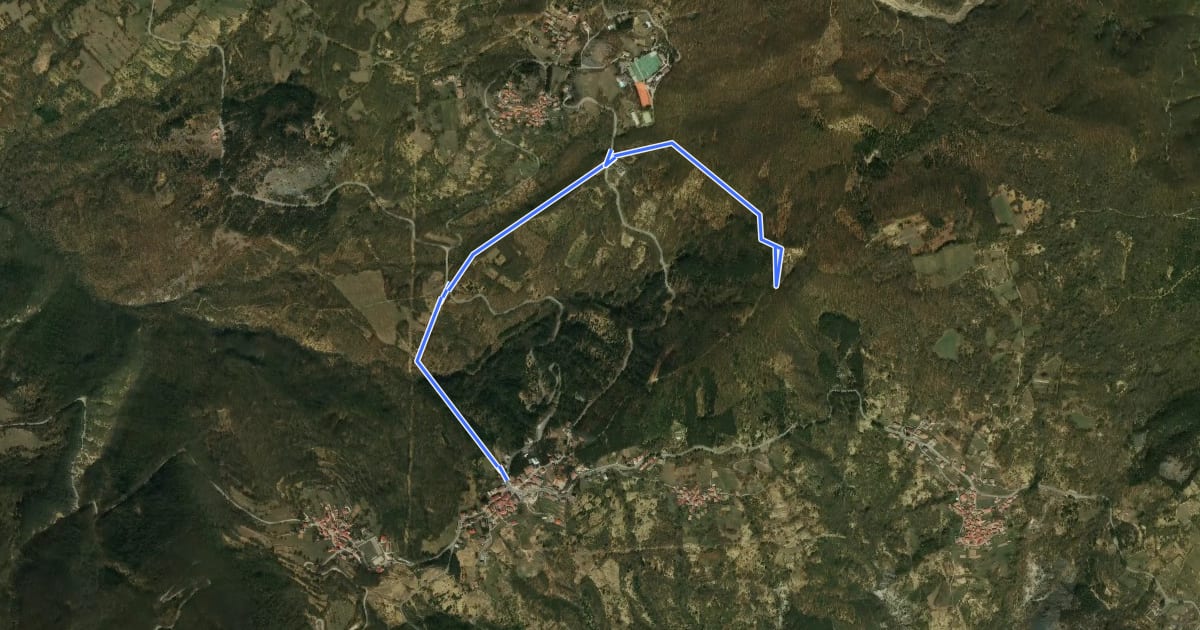 Маршрут Sentiero della Montagnola на спутниковом снимке