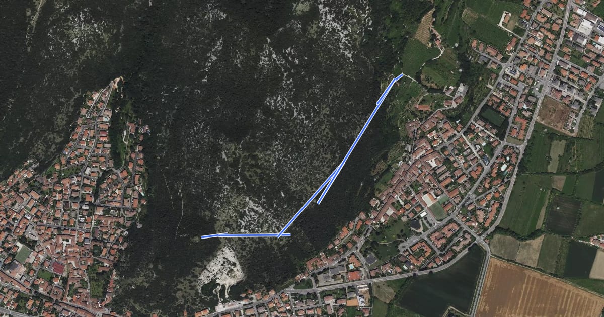 Маршрут Sentiero della Ruta на спутниковом снимке