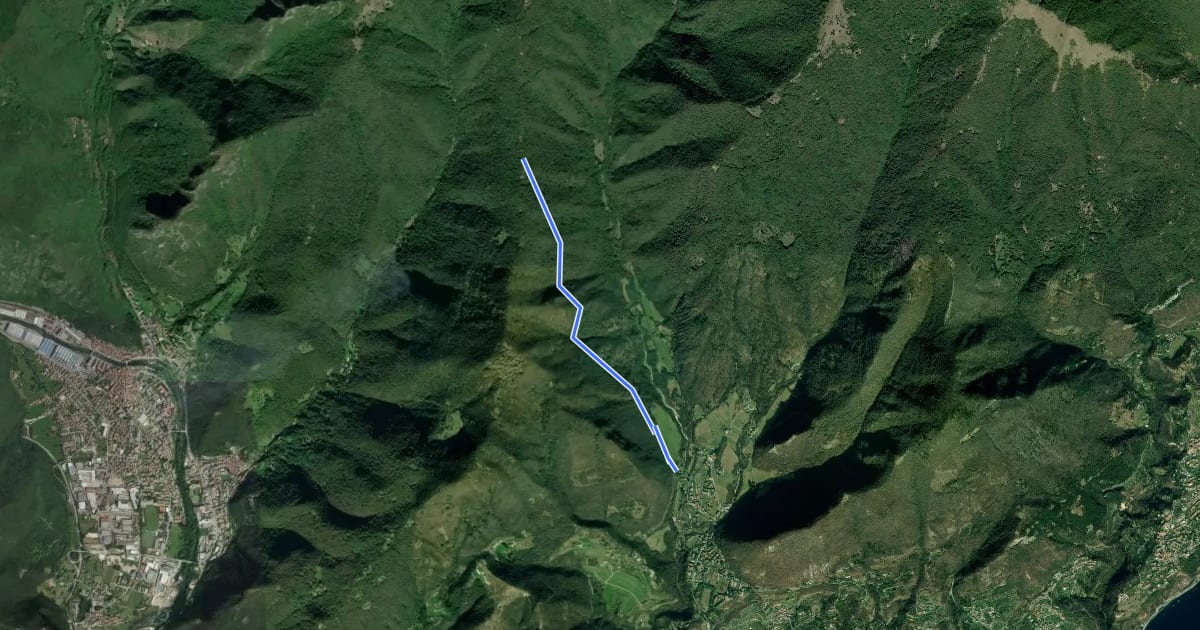 Маршрут Sentiero della Selva на спутниковом снимке