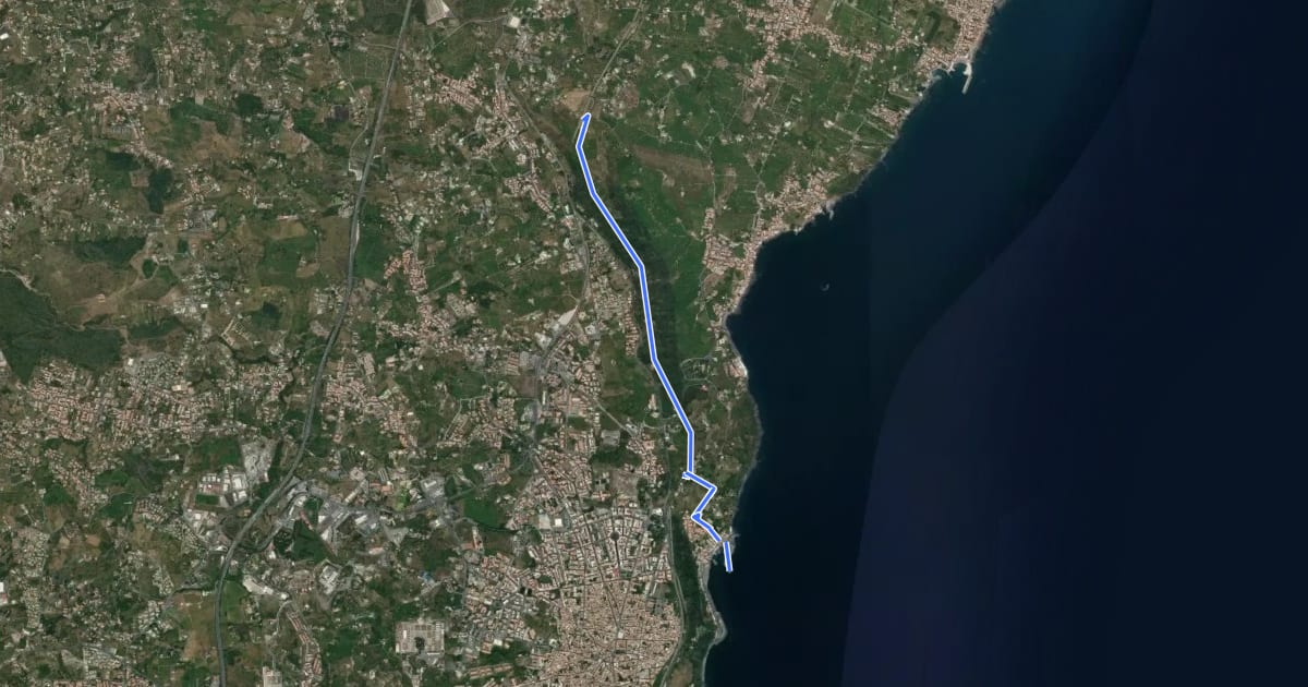 Маршрут Sentiero della Vecchia Ferrovia на спутниковом снимке