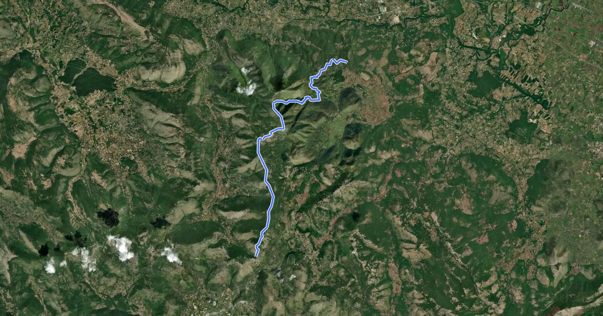 Маршрут Sentiero delle creste, Pastena-Passo della Quercia del Monaco на спутниковом снимке