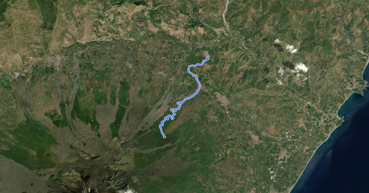 Маршрут Sentiero delle Ginestre tappa 4 на спутниковом снимке