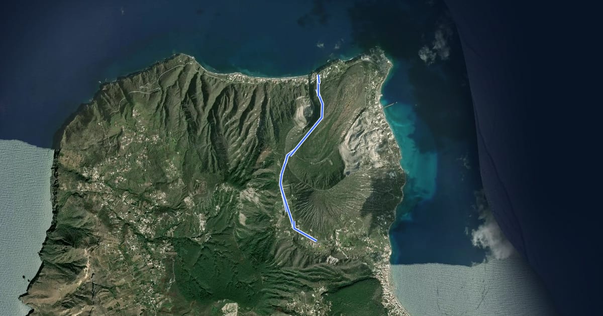Маршрут Sentiero delle Rocche Rosse на спутниковом снимке
