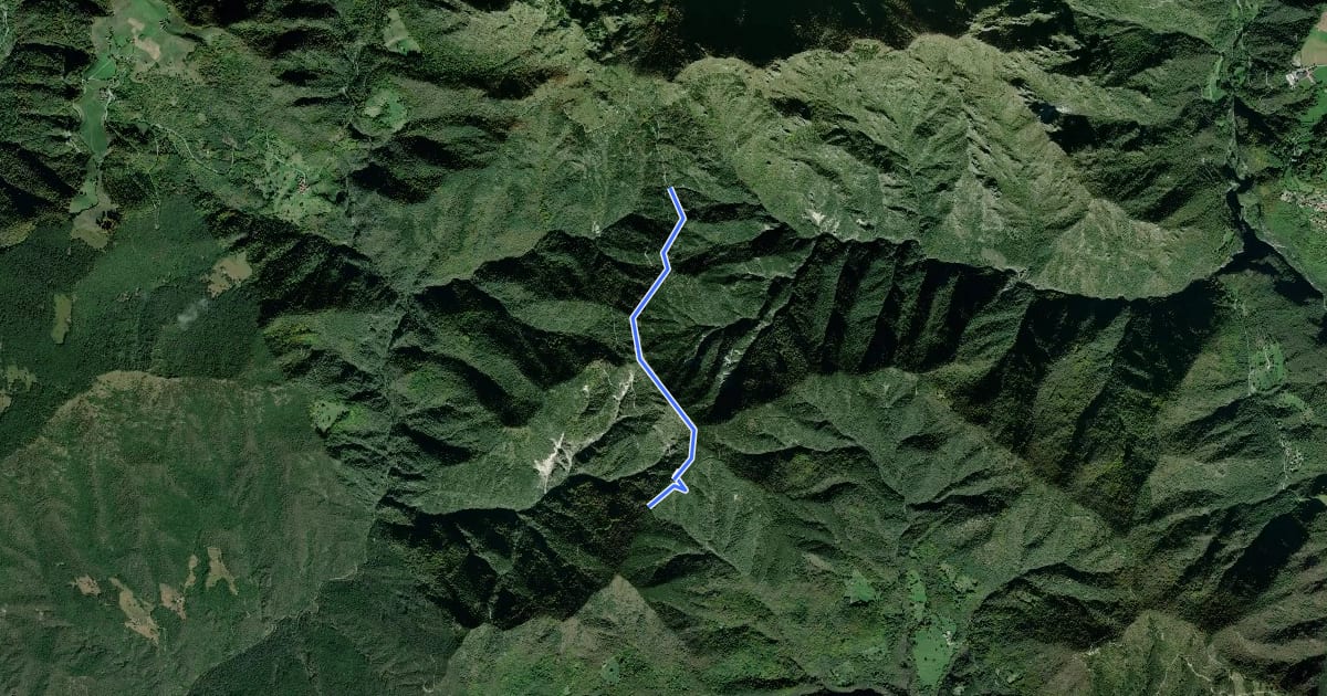 Маршрут Sentiero di Cima Mughera на спутниковом снимке