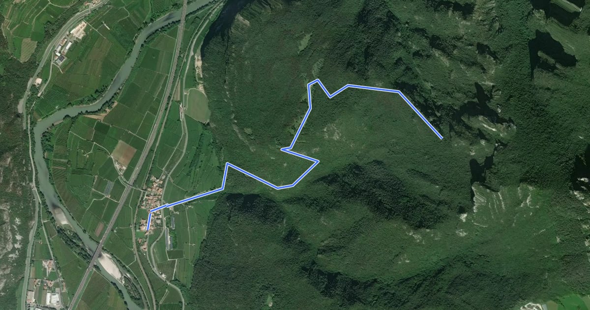Маршрут Sentiero di Malga Montarione на спутниковом снимке