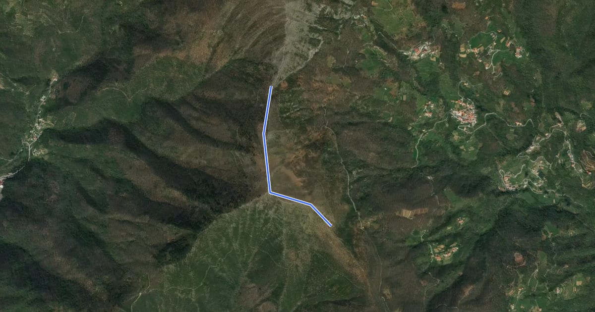 Маршрут Sentiero di Monte Mignano на спутниковом снимке