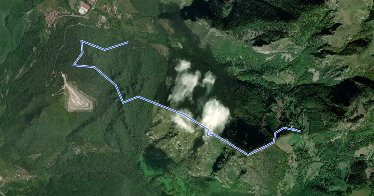 Маршрут Sentiero di Monte Pura на спутниковом снимке