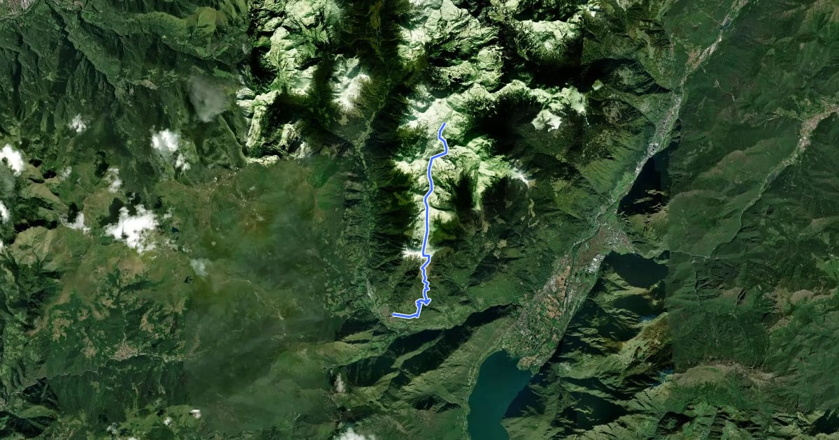Маршрут Sentiero di Monte Telegrafo на спутниковом снимке