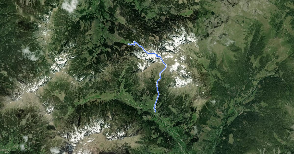 Маршрут Sentiero di Val Ziolèra на спутниковом снимке