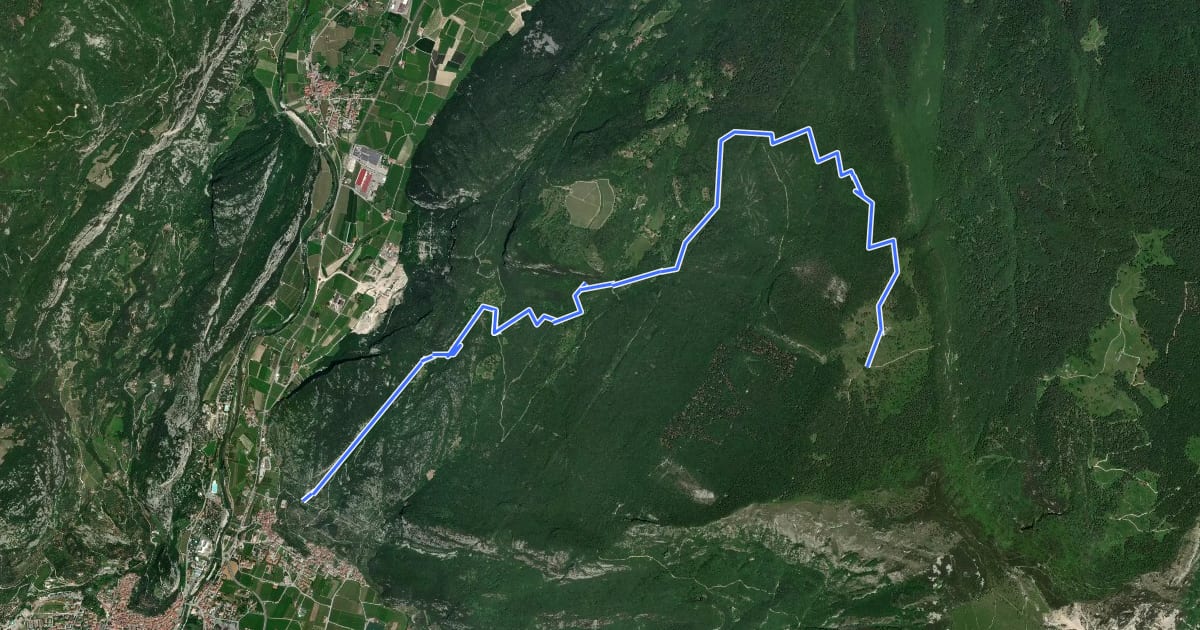 Маршрут Sentiero di Vallestrè на спутниковом снимке