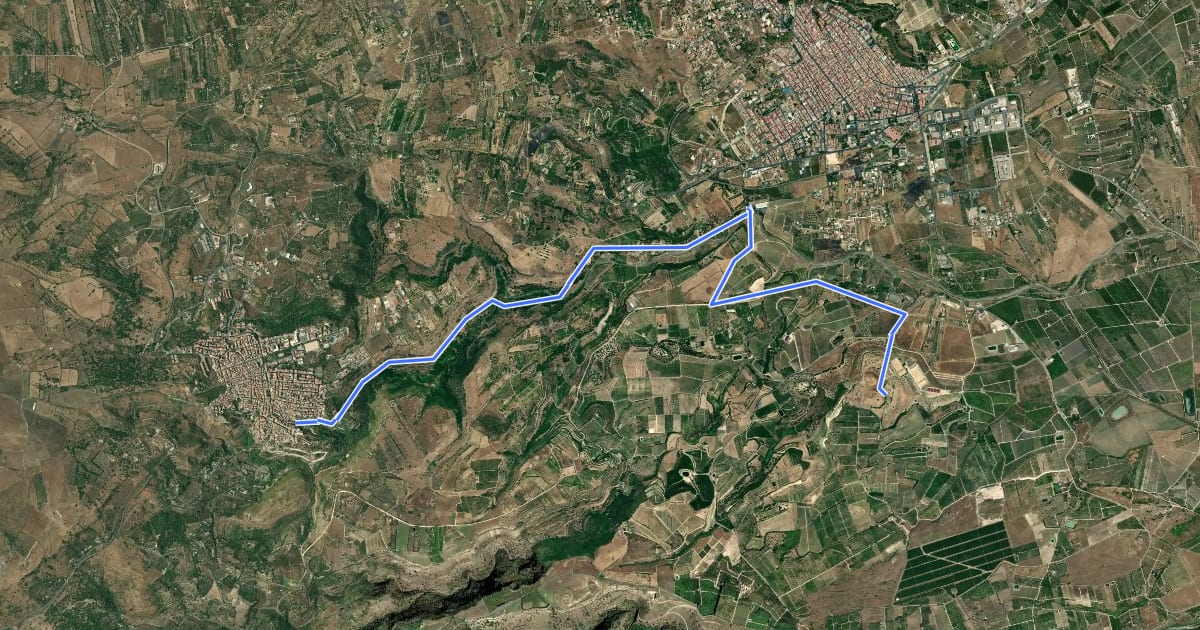 Маршрут Sentiero Geologico Valle del Loddiero на спутниковом снимке