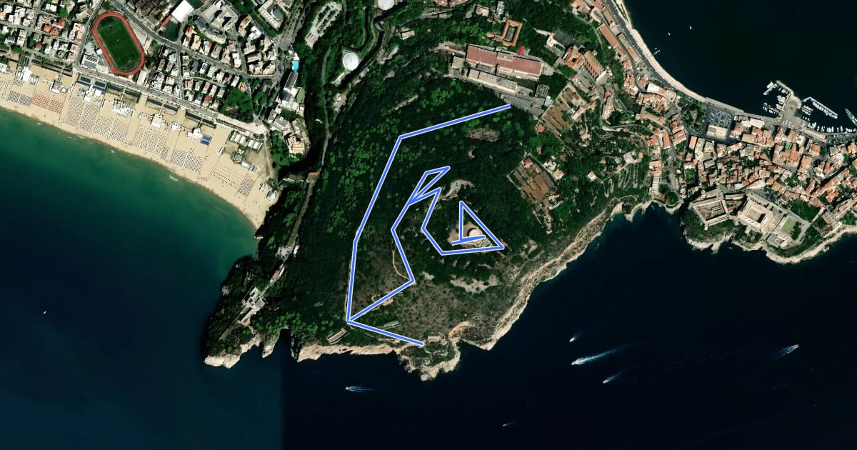 Маршрут Sentiero LH17 di Monte Orlano на спутниковом снимке