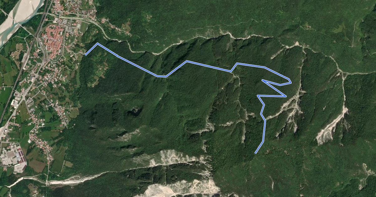 Маршрут Sentiero Monte Bedede на спутниковом снимке
