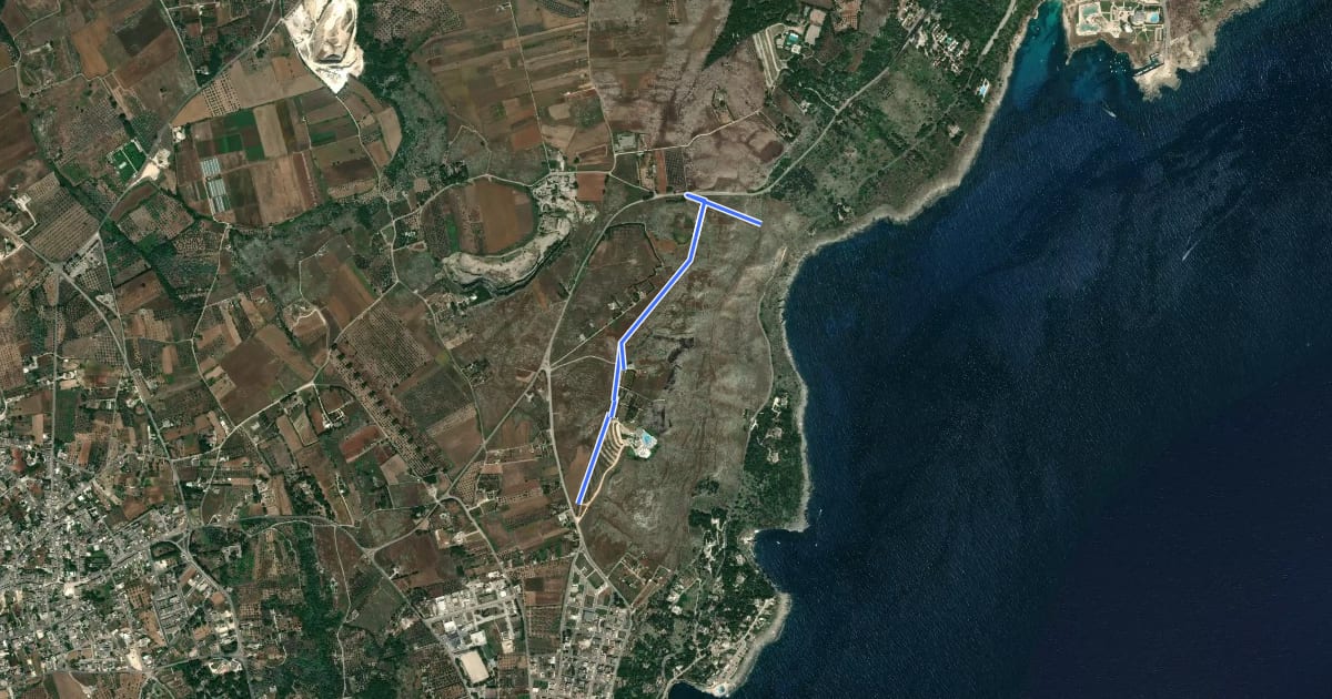 Маршрут Sentiero Monte Lacquaro на спутниковом снимке