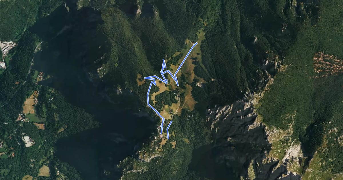 Маршрут Sentiero Natura на спутниковом снимке
