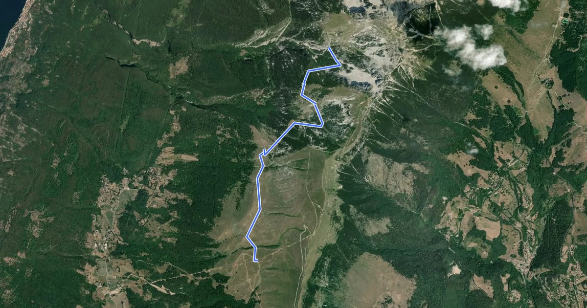 Маршрут Sentiero Natura на спутниковом снимке