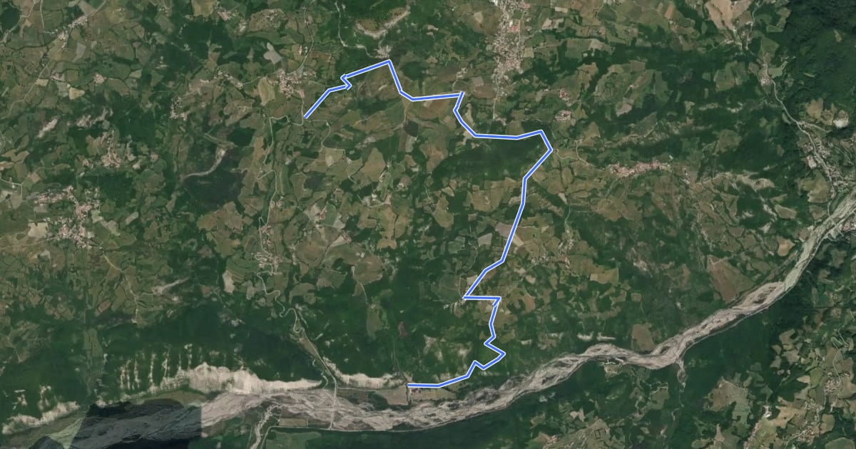 Маршрут Sentiero Natura dei Gessi Triassici на спутниковом снимке
