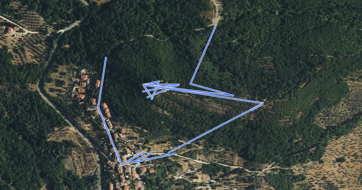 Маршрут Sentiero naturalistico di Poggio Citerna на спутниковом снимке