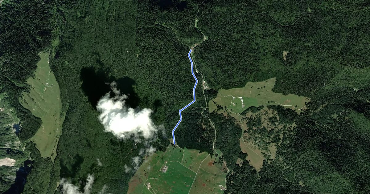 Маршрут Sentiero naturalistico E2 на спутниковом снимке