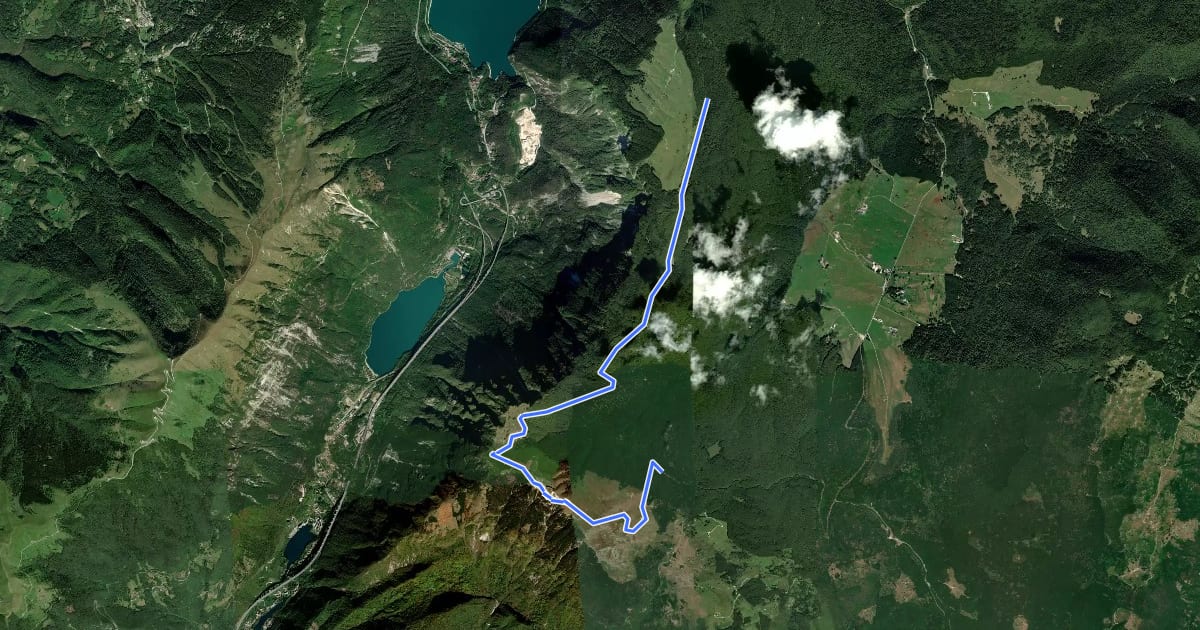 Маршрут Sentiero Naturalistico H3 на спутниковом снимке