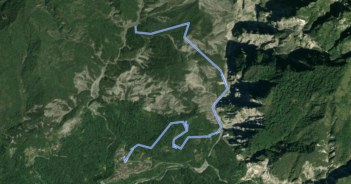 Маршрут Sentiero naturalistico Monte Ciavac на спутниковом снимке