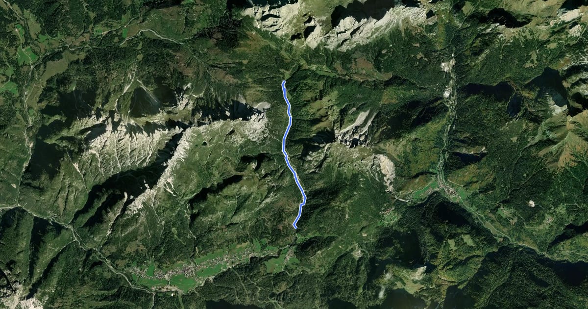 Маршрут Sentiero Naturalistico Piave на спутниковом снимке
